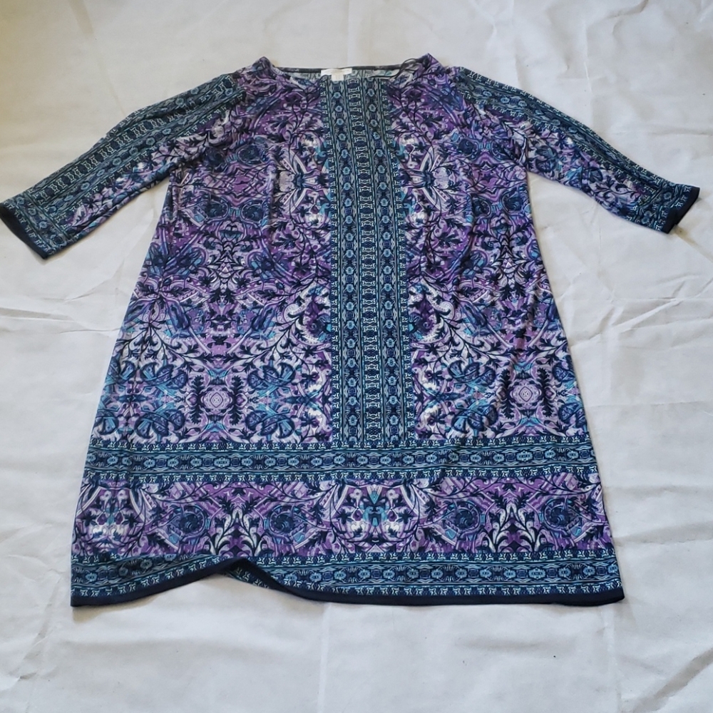 Purple teal navy boho gypsy dress